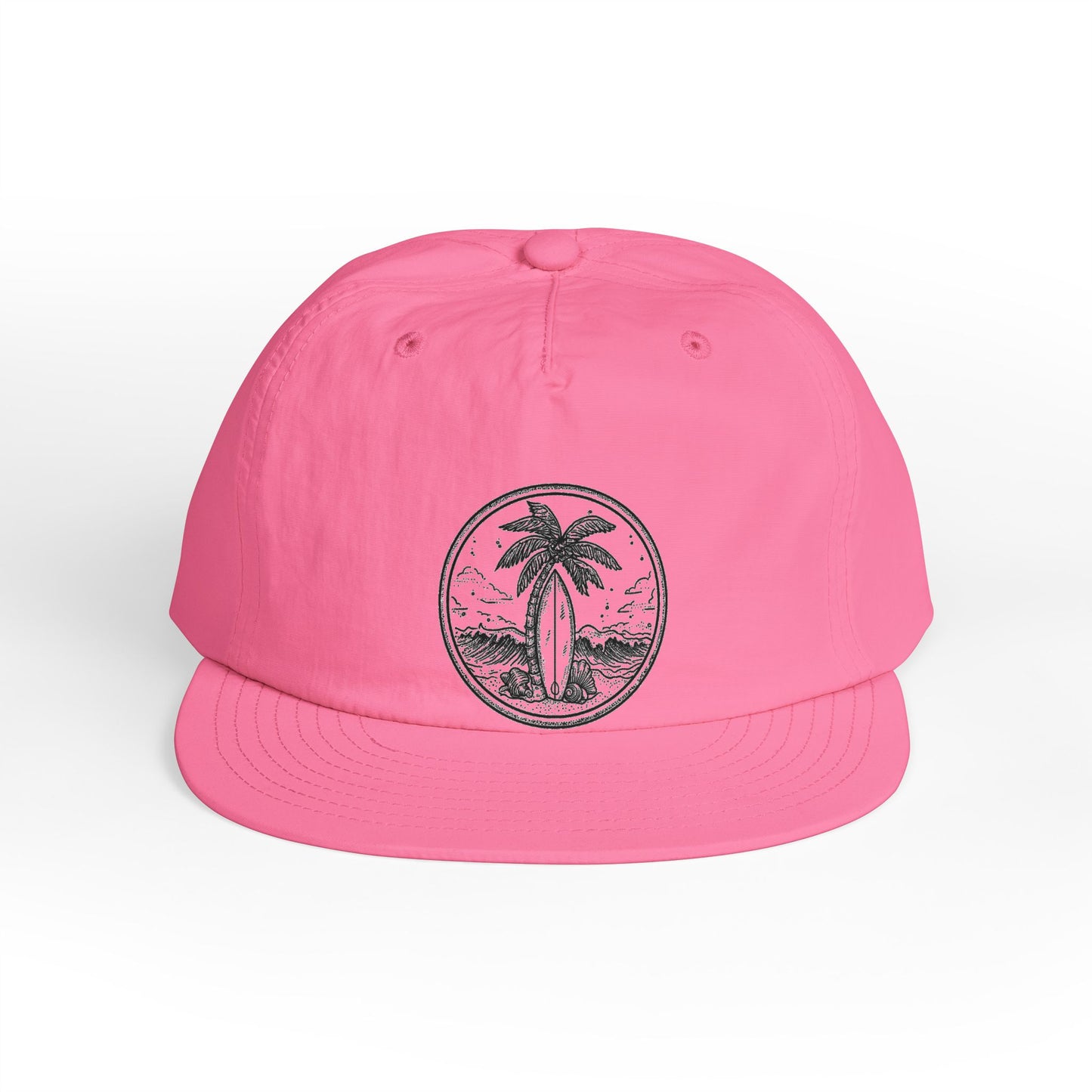 Surf Cap — Palm Tree Beach Patch Hat