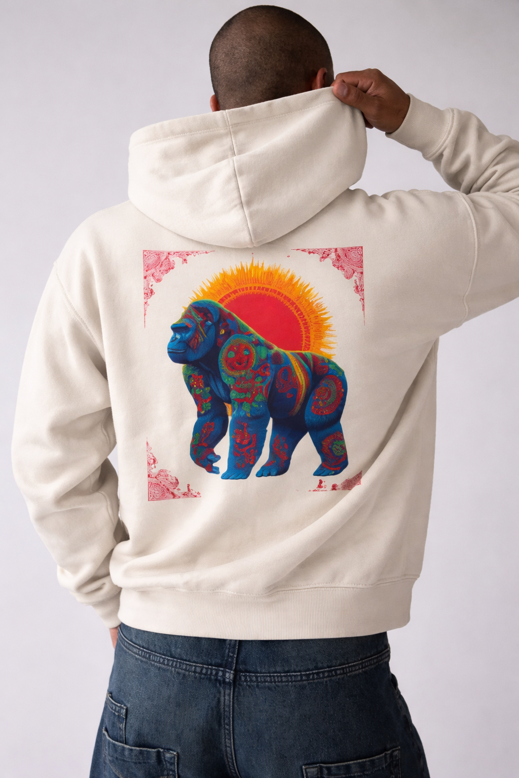Sun King Gorilla Hoodie – Cream