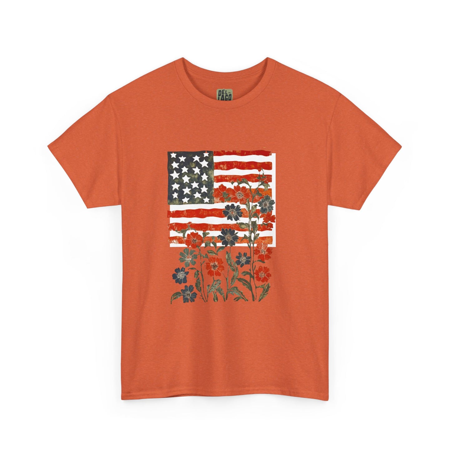 Vintage Floral American Flag Tee image 14