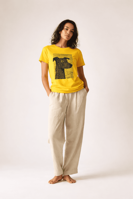 Hand-Drawn Black & White Canine Graphic