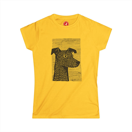 Hand-Drawn Black & White Canine Graphic