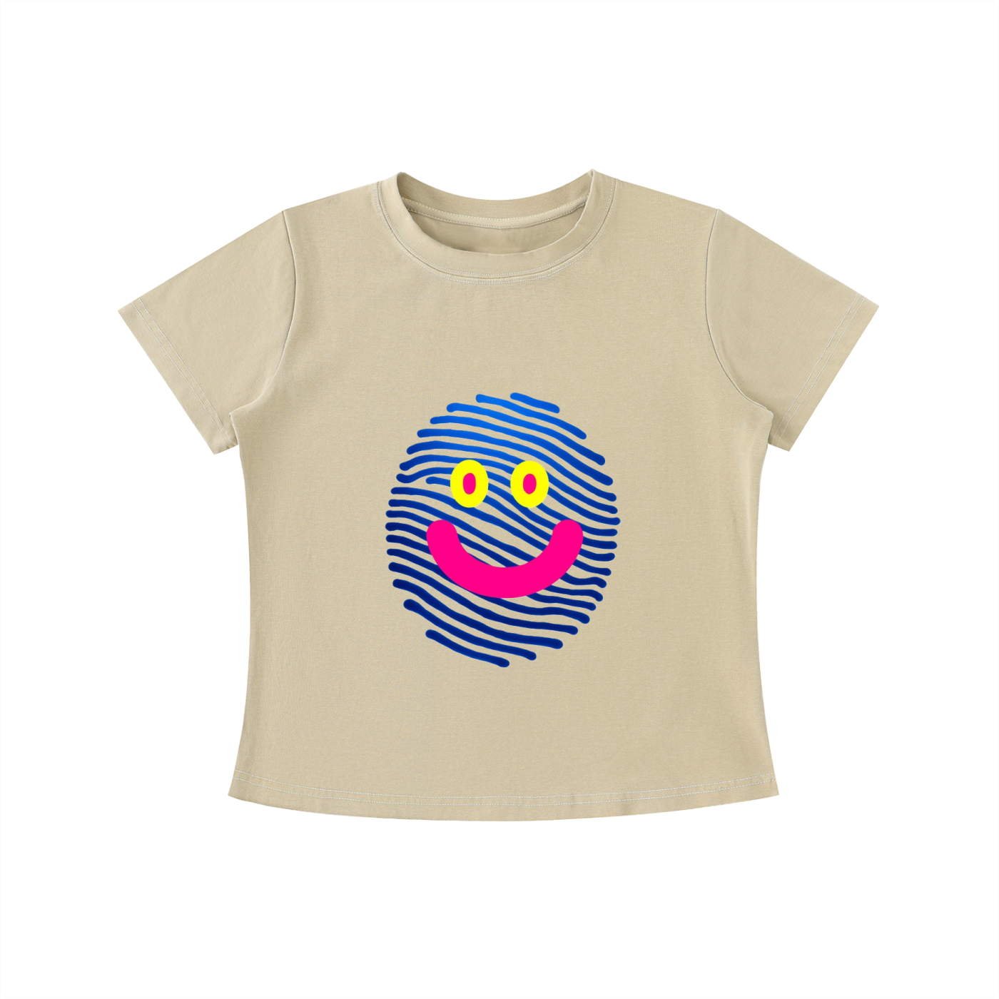 Smile Print Vintage Wash Slim Fit T-shirt