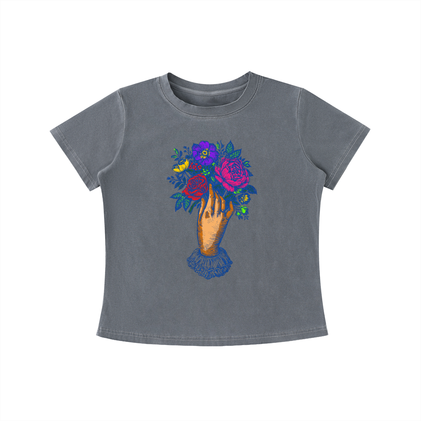 Floral Hand Graphic Slim Fit Tee