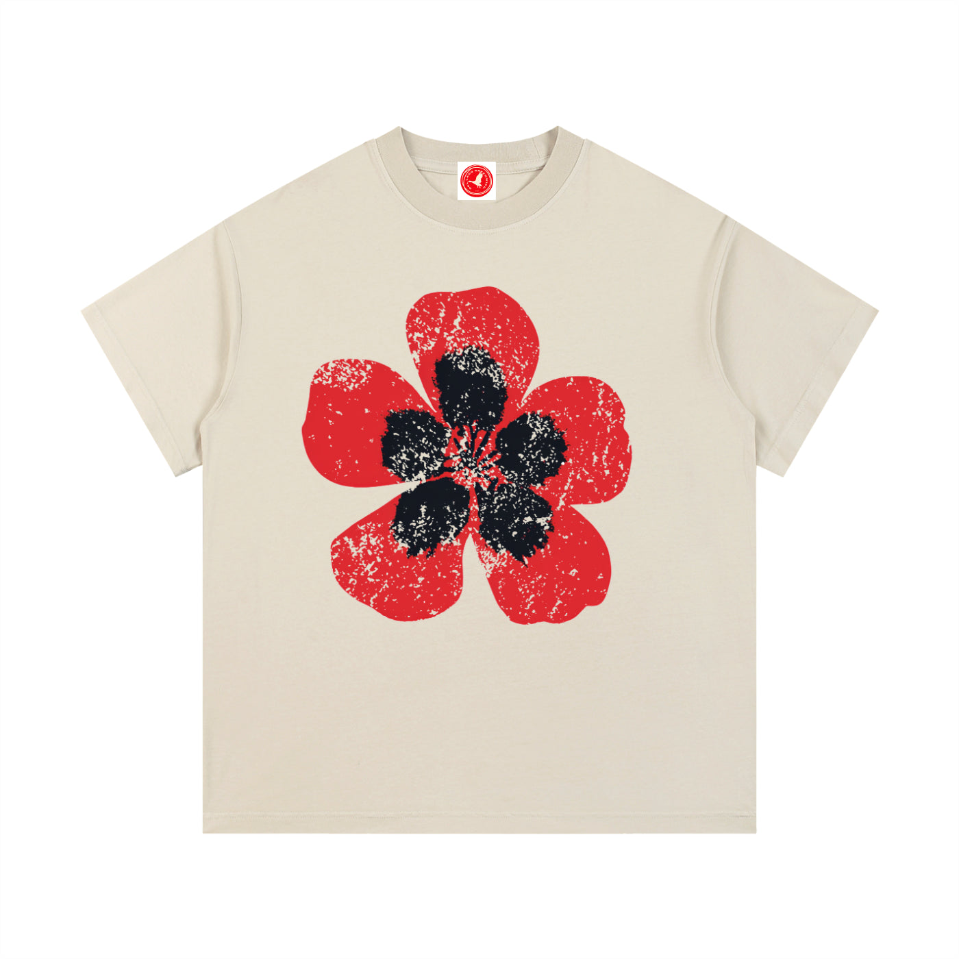 Poppy Bloom graphic t-shirt featuring floral artwork inspired by wildflowers, nature, and botanical beauty.