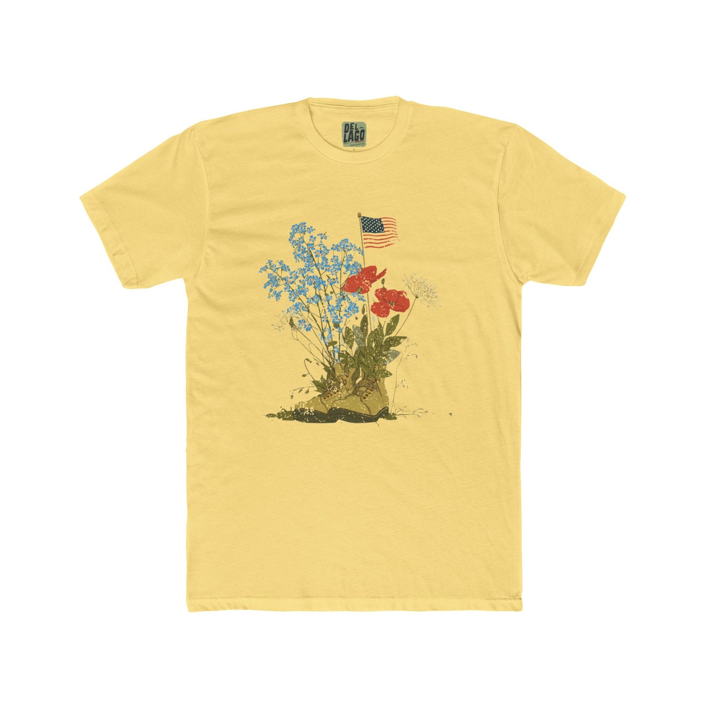 Floral American Flag Crew Tee