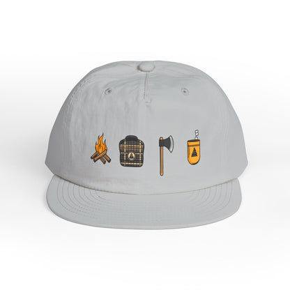 Camping Icons Surf Cap | Del Lago Greenwich Flat Brim Hat