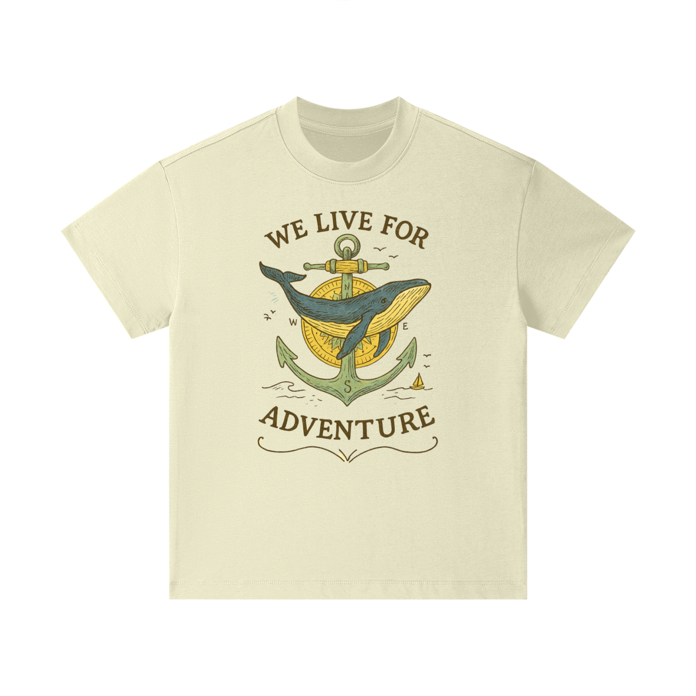 Whale adventure graphic printed on cotton kids t-shirt
