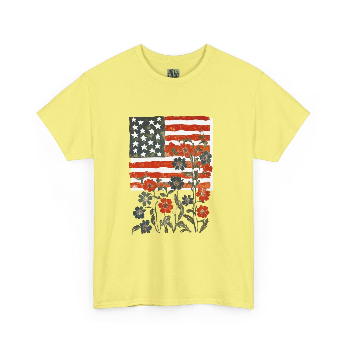 Vintage Floral American Flag Tee image 12