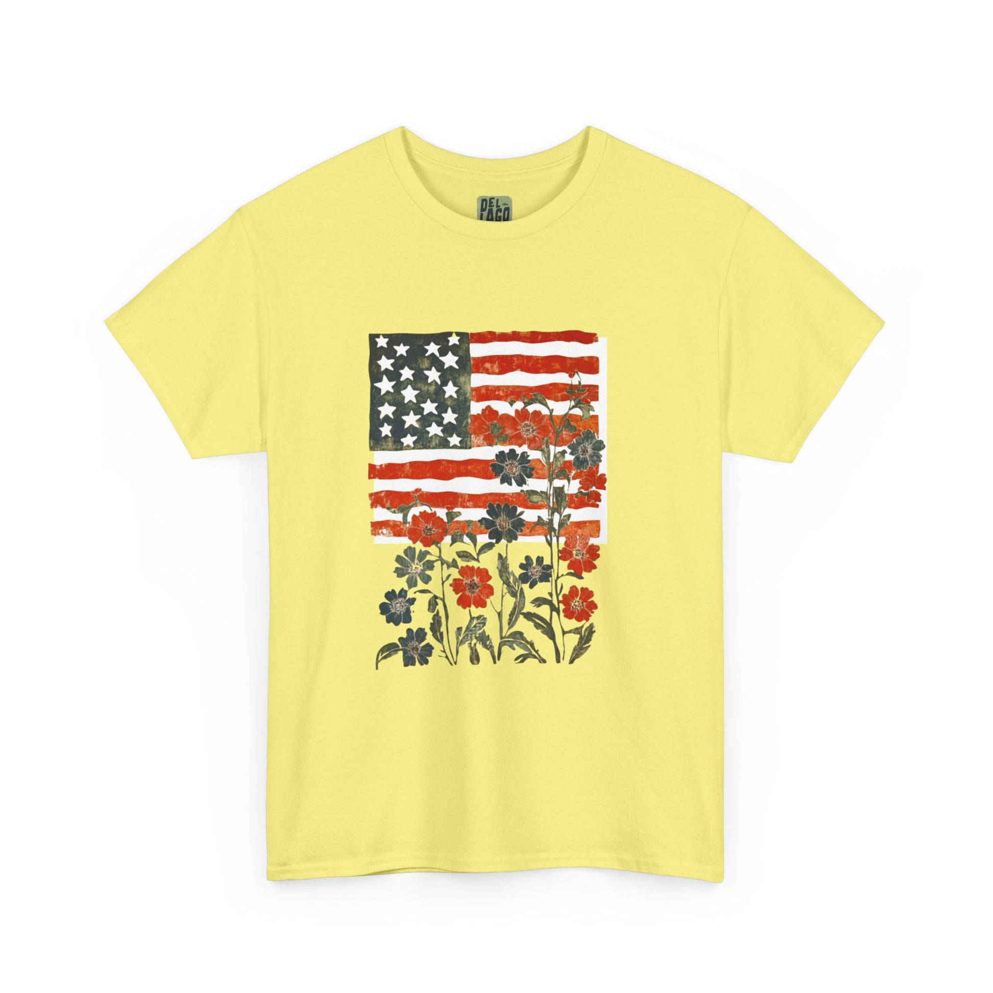 Vintage Floral American Flag Tee image 12