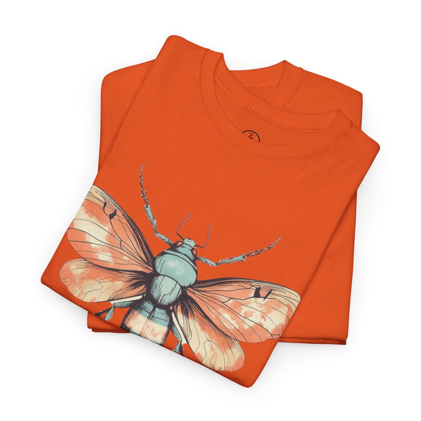 Nature-Inspired Unisex Heavy Cotton Tee with Vintage Bee Design