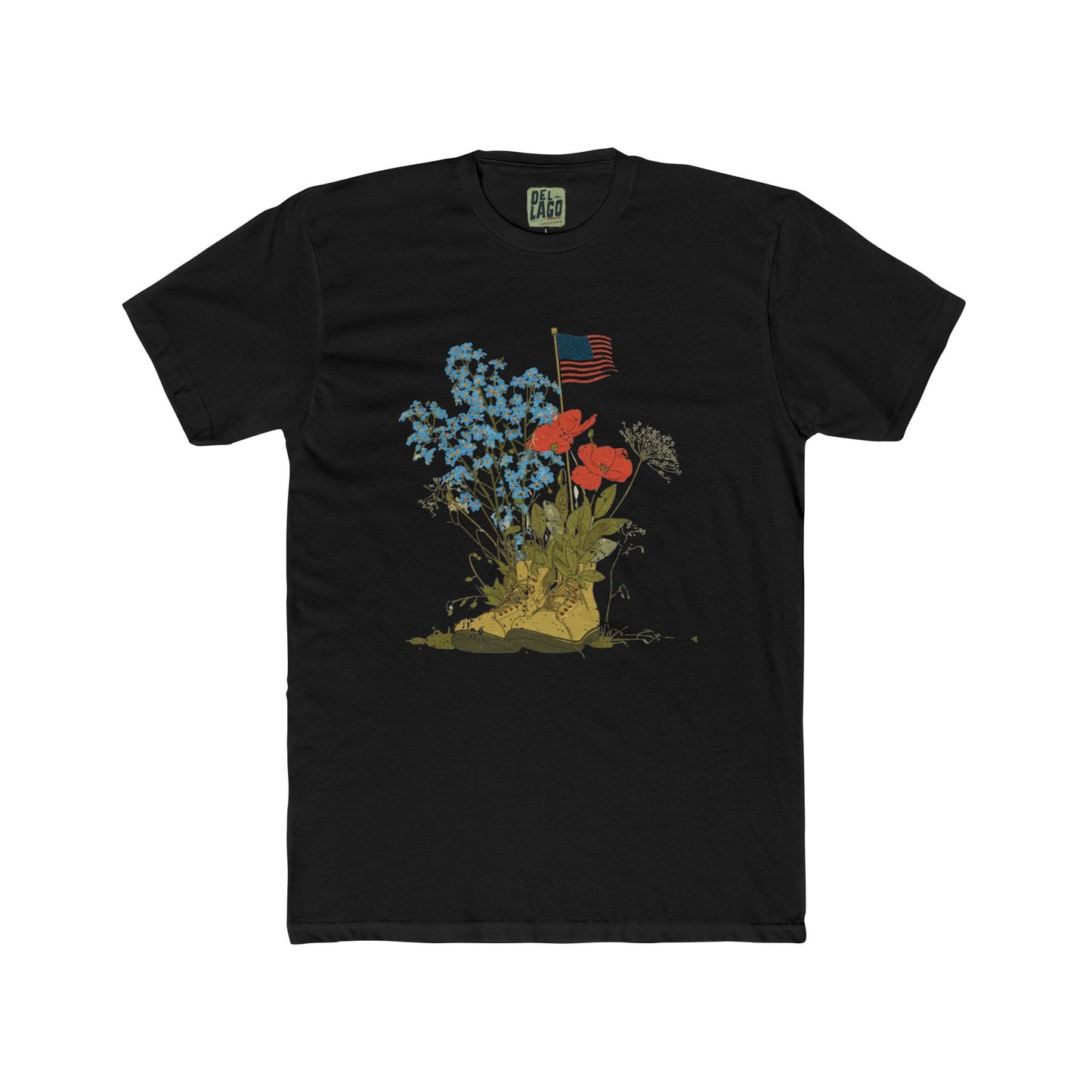 Floral American Flag Crew Tee