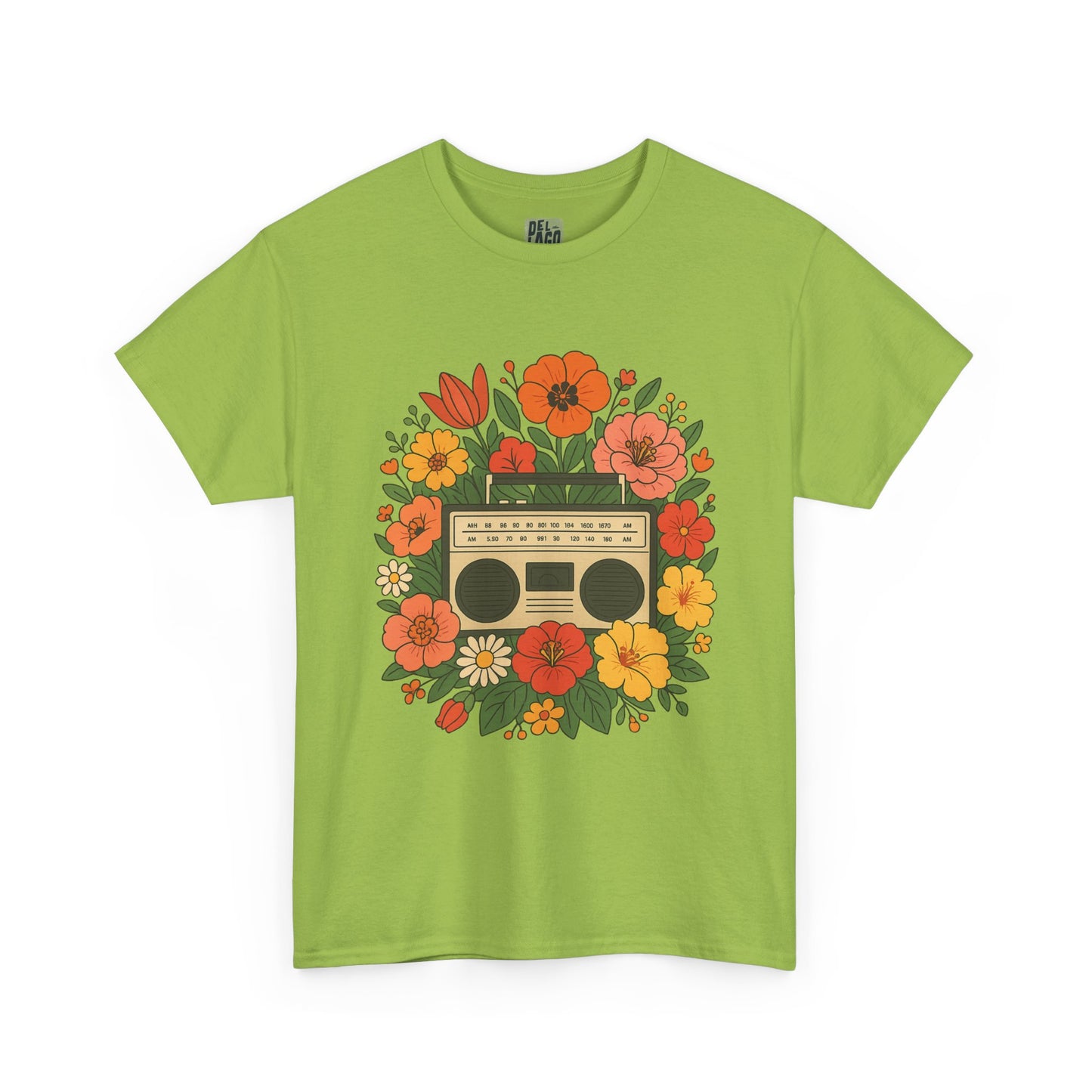 Vintage Floral Boombox Unisex Heavy Cotton Tee