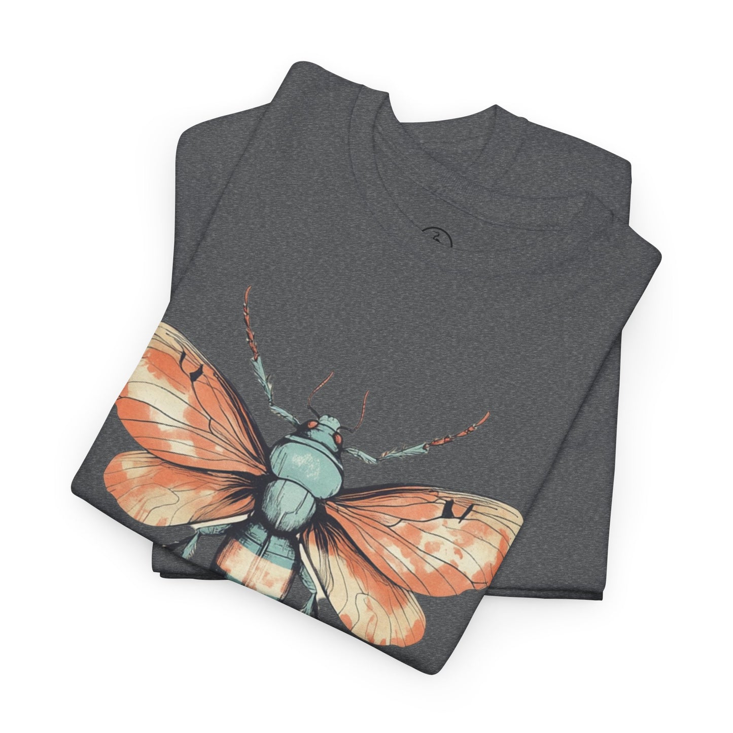 Nature-Inspired Unisex Heavy Cotton Tee with Vintage Bee Design