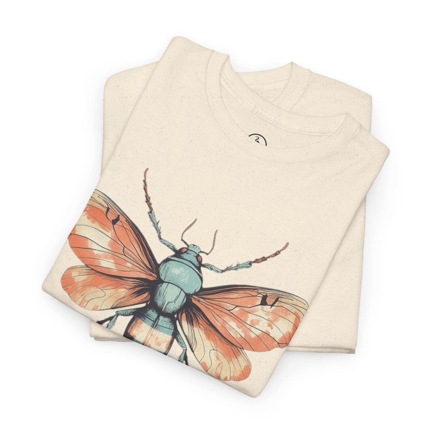 Nature-Inspired Unisex Heavy Cotton Tee with Vintage Bee Design