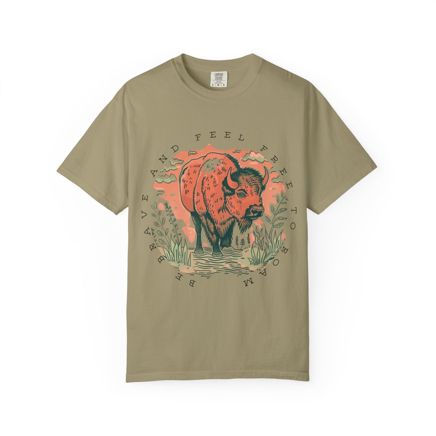 Be Brave Feel Free Buffalo Graphic Tee