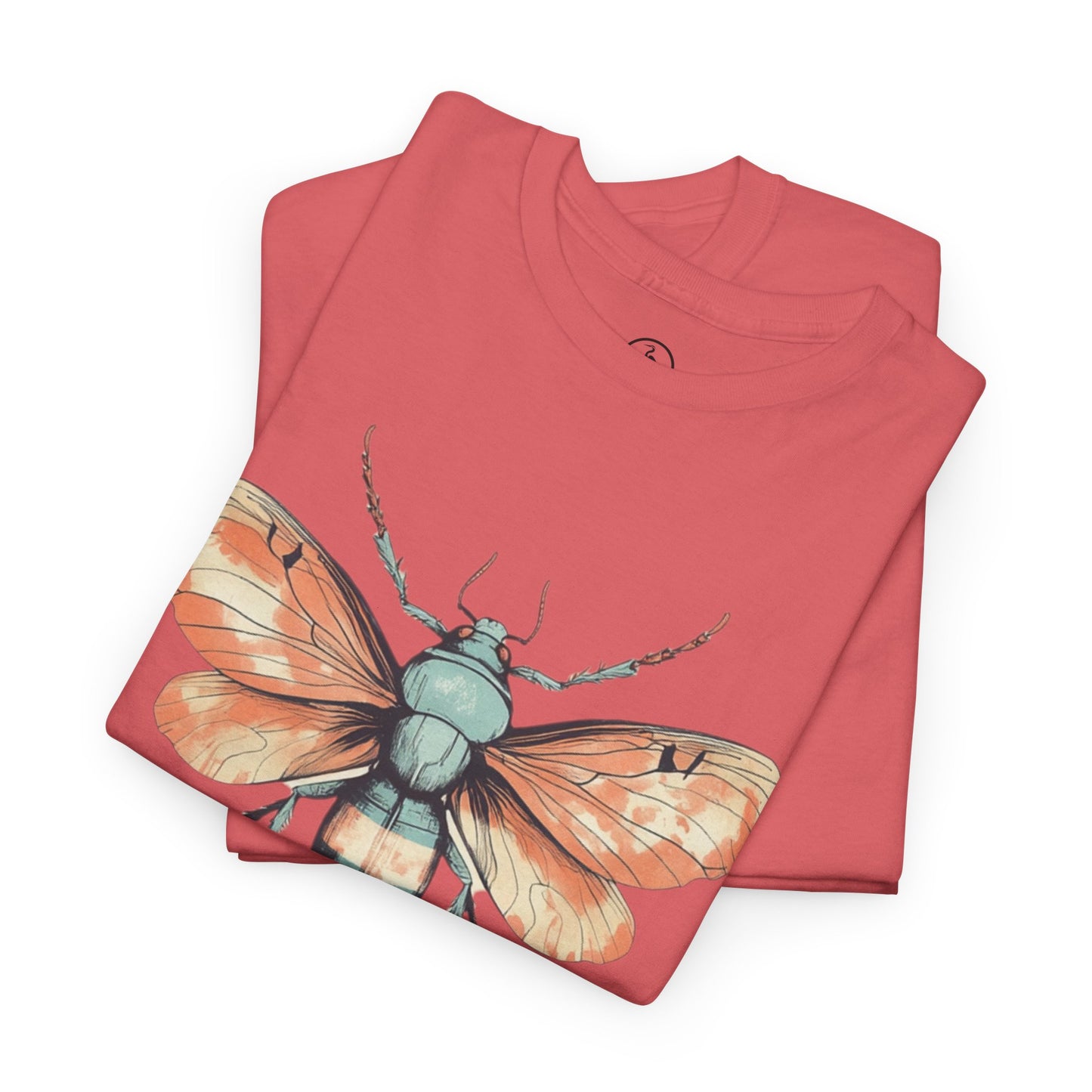 Nature-Inspired Unisex Heavy Cotton Tee with Vintage Bee Design