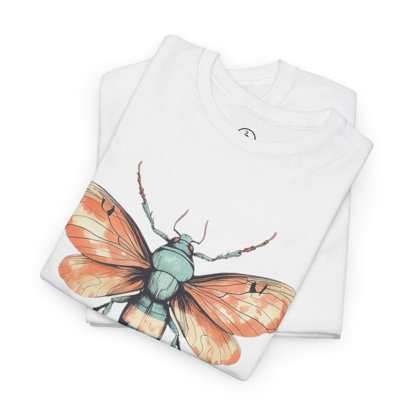 Nature-Inspired Unisex Heavy Cotton Tee with Vintage Bee Design