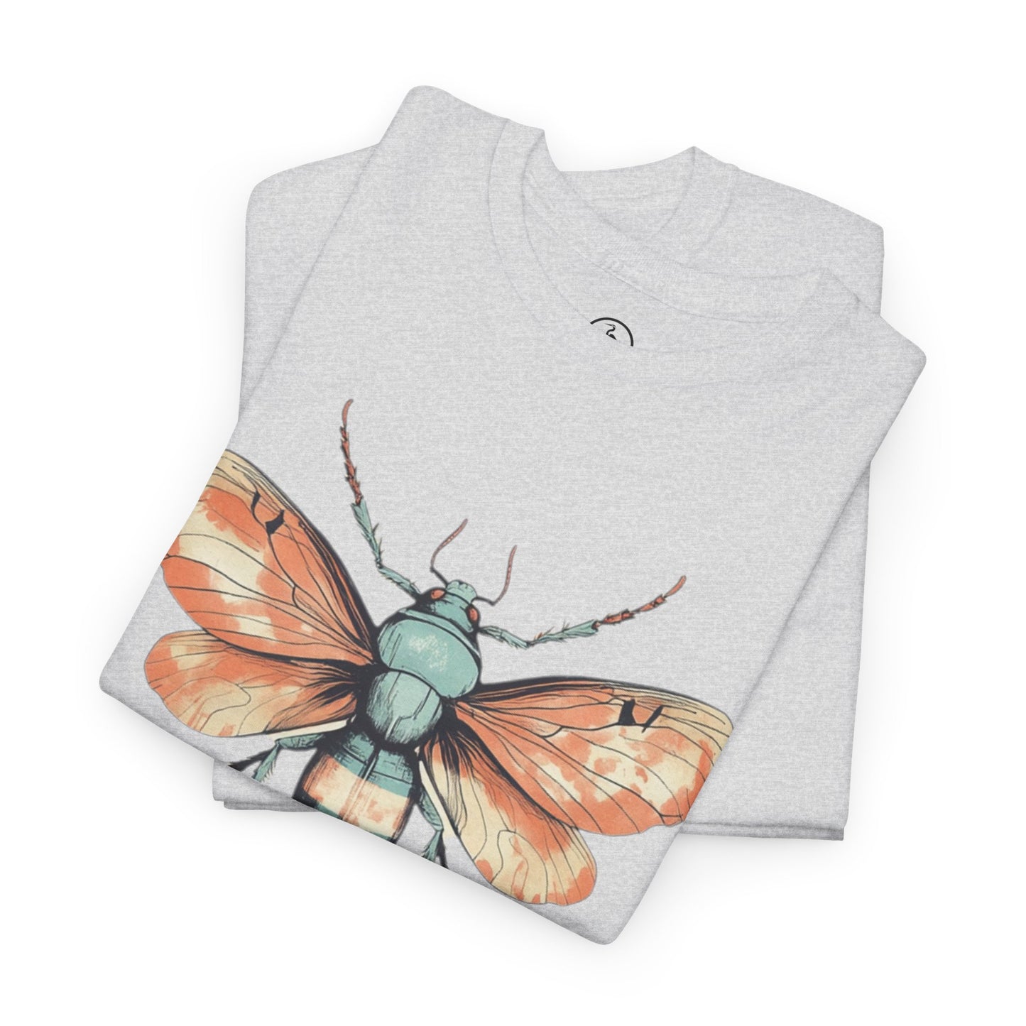 Nature-Inspired Unisex Heavy Cotton Tee with Vintage Bee Design