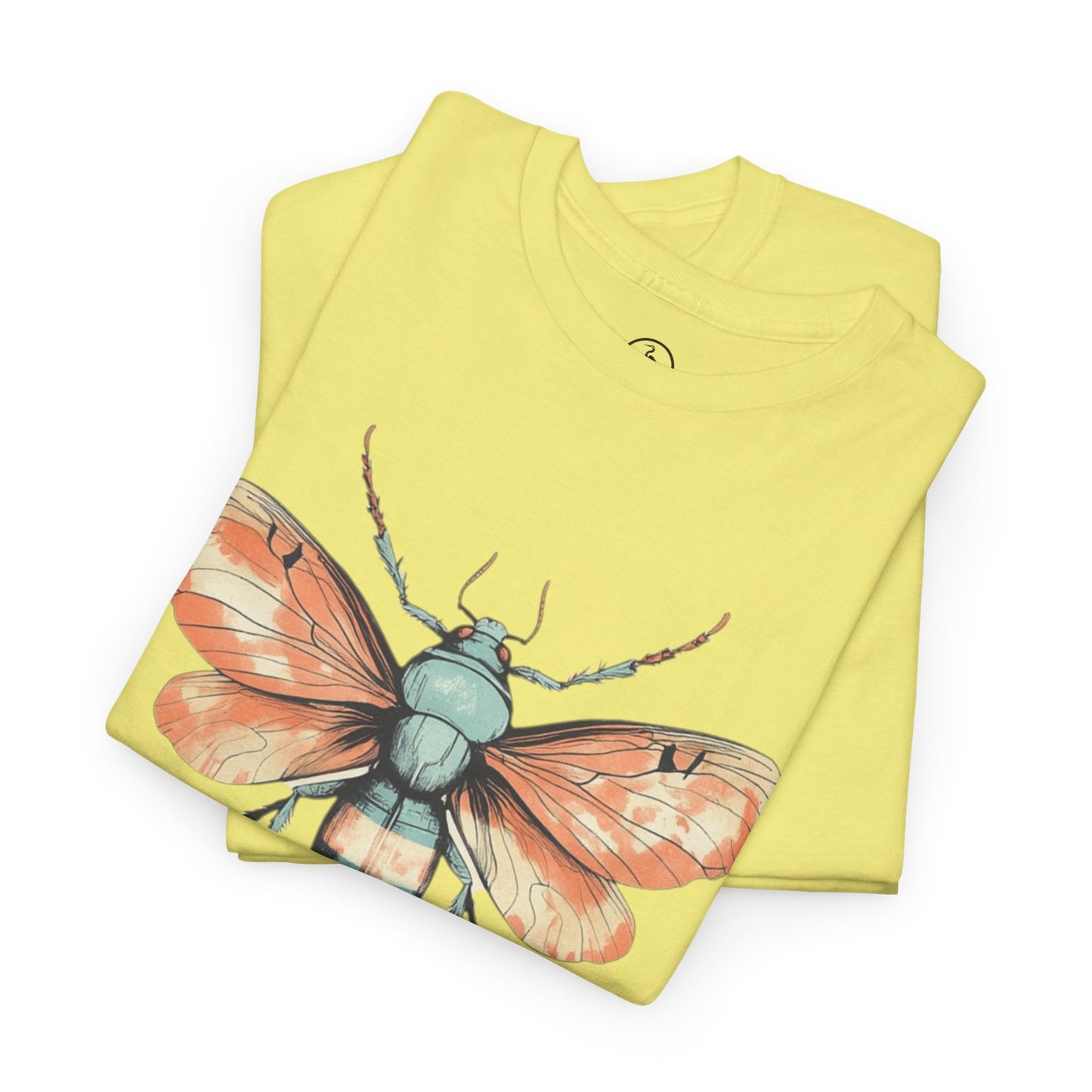 Nature-Inspired Unisex Heavy Cotton Tee with Vintage Bee Design
