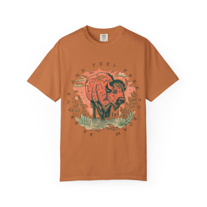 Be Brave Feel Free Buffalo Graphic Tee