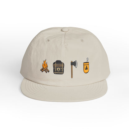 Camping Icons Surf Cap | Del Lago Greenwich Flat Brim Hat