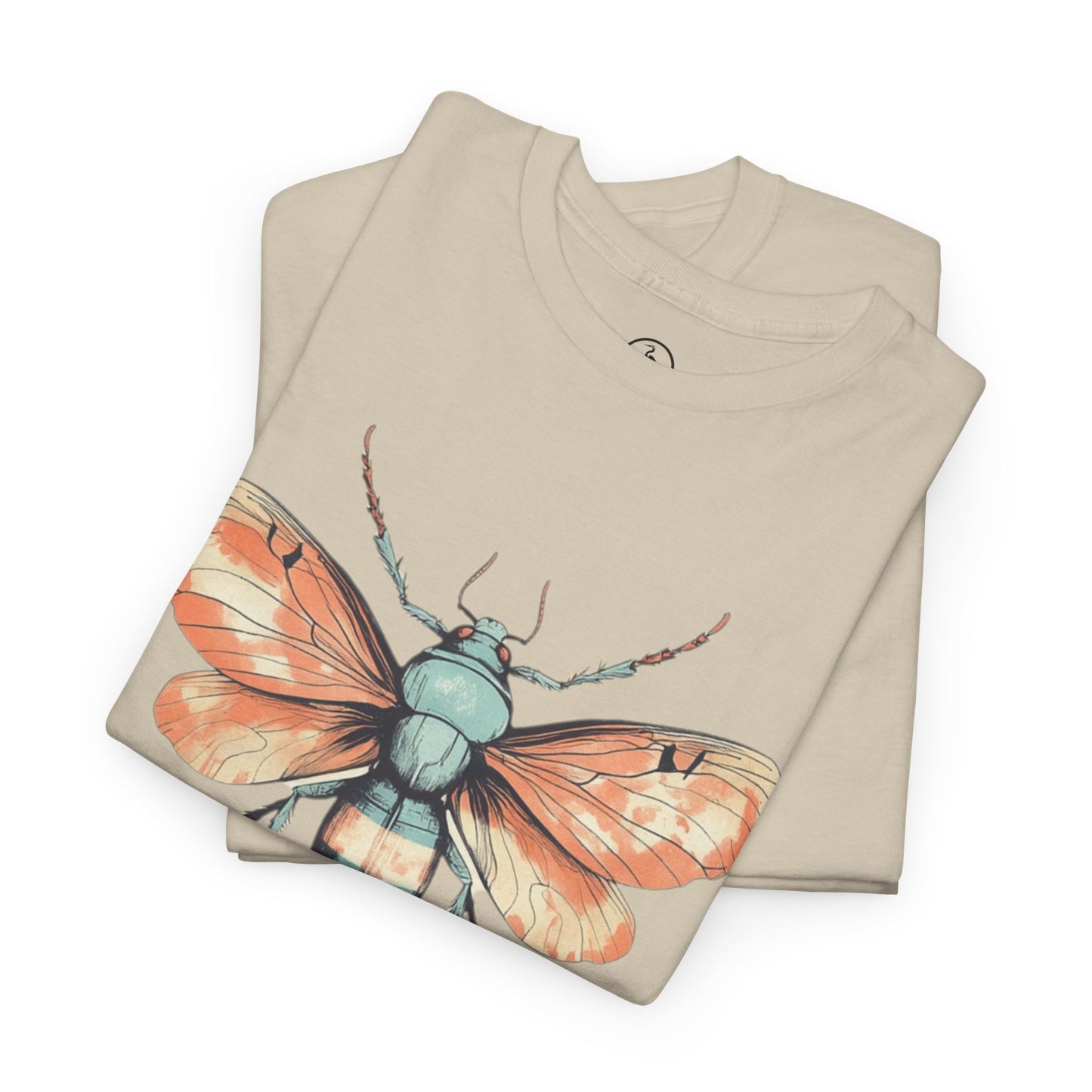 Nature-Inspired Unisex Heavy Cotton Tee with Vintage Bee Design