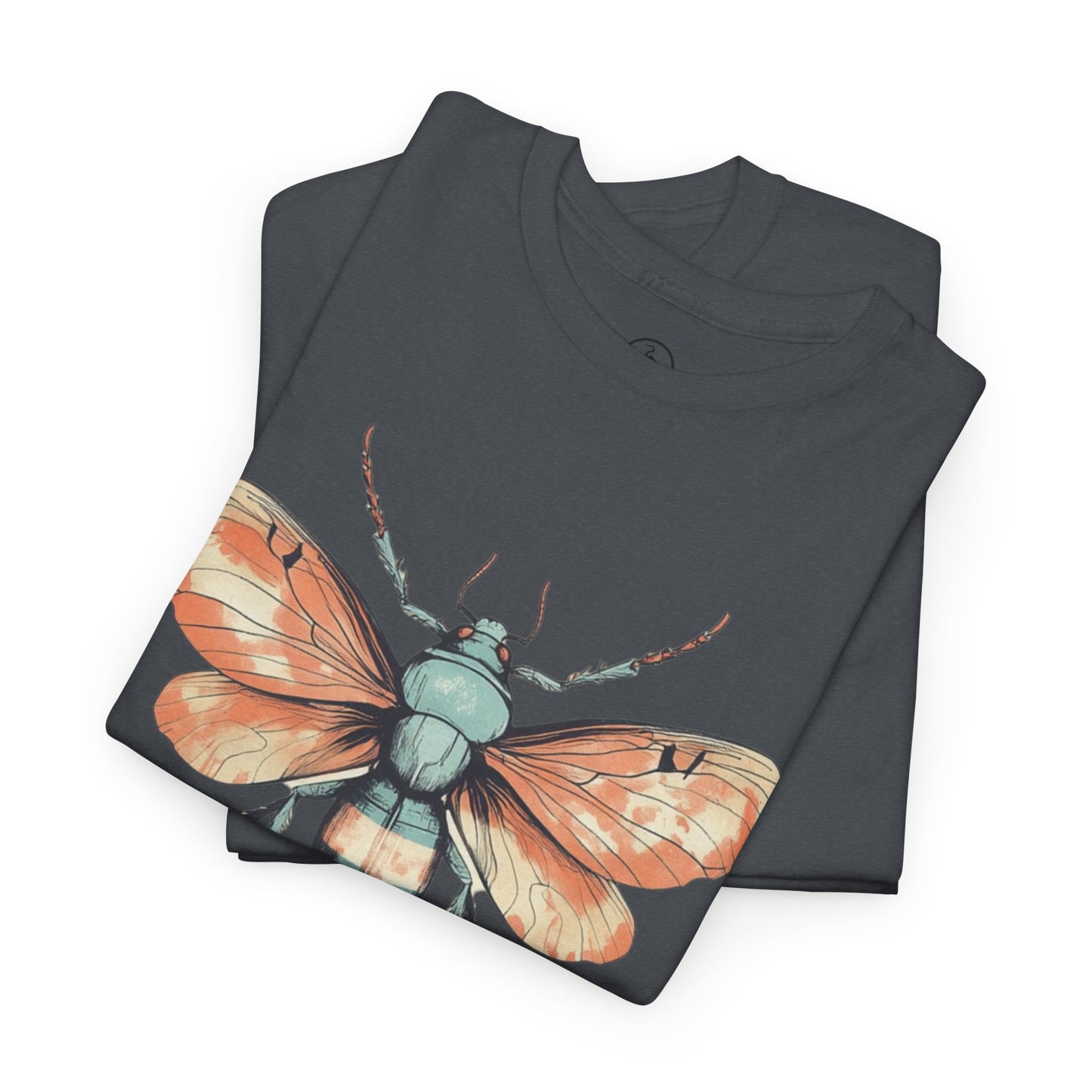 Nature-Inspired Unisex Heavy Cotton Tee with Vintage Bee Design