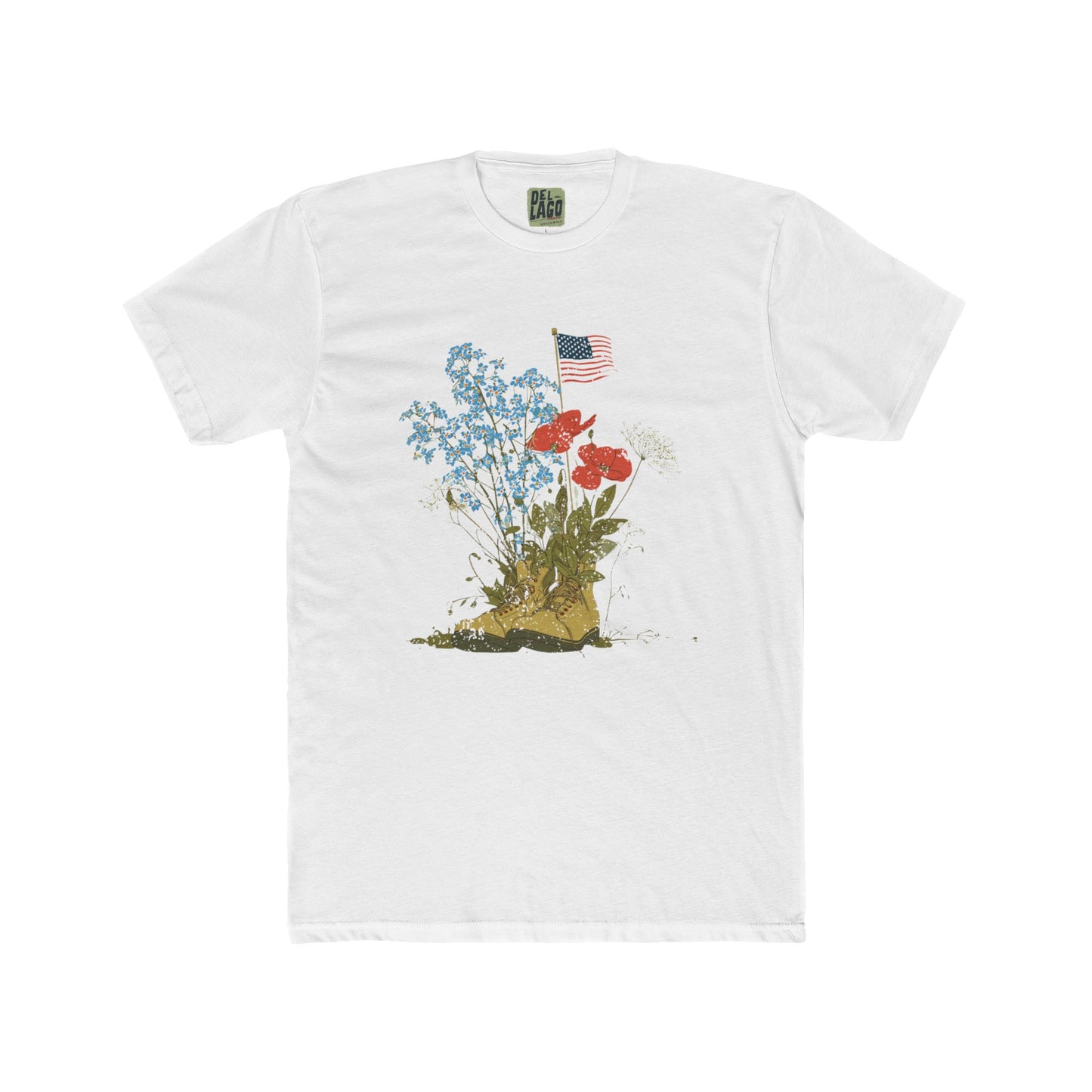 Floral American Flag Crew Tee