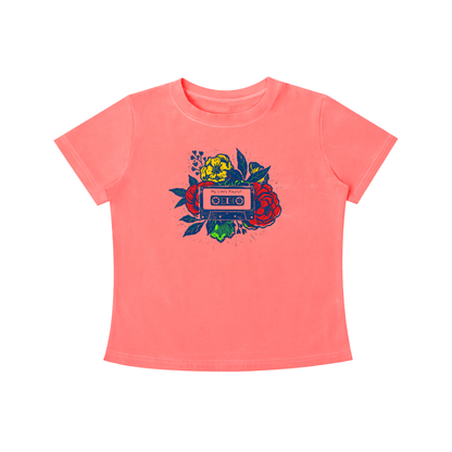 Retro Cassette Floral Graphic Tee
