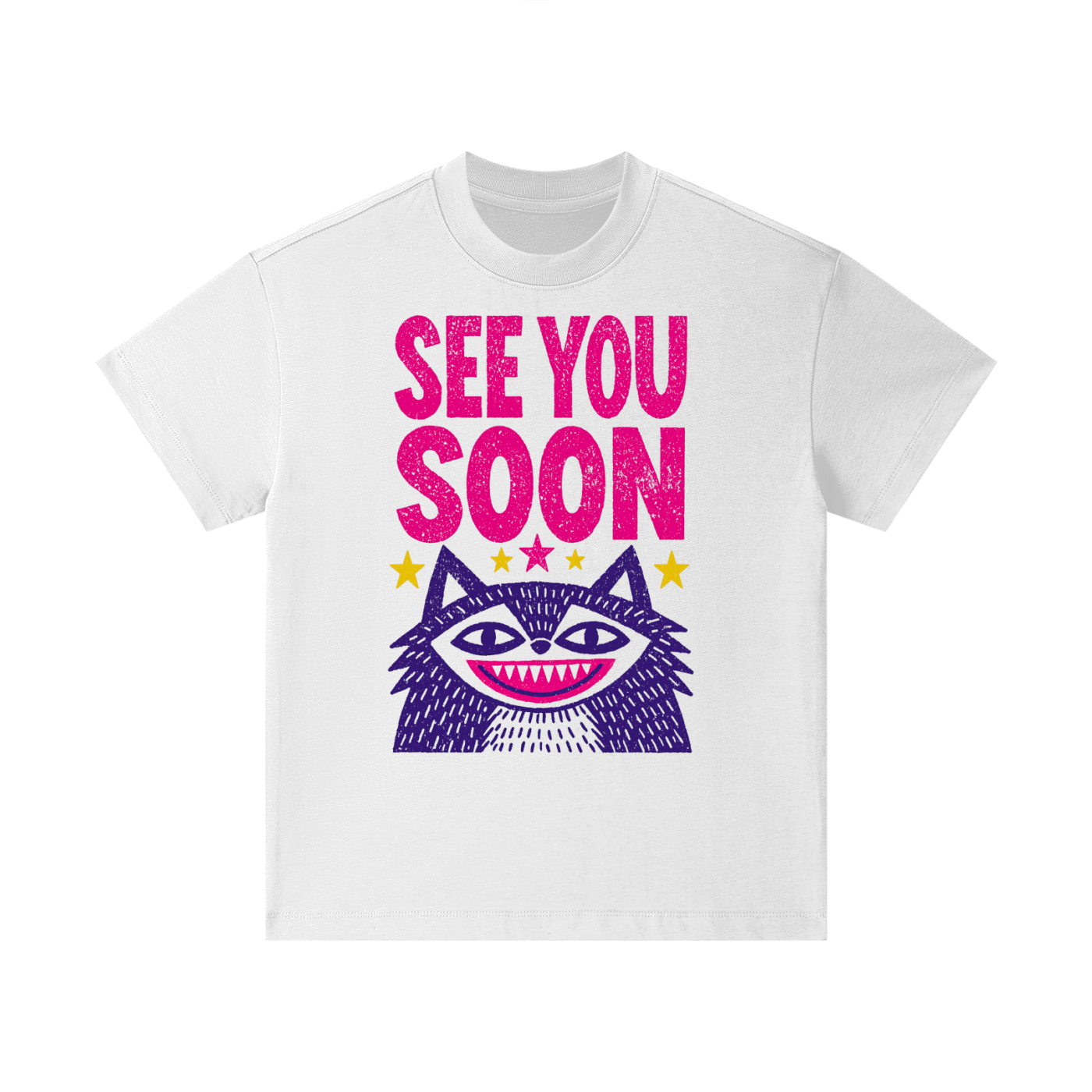 Colorful cat graphic printed on cotton kids t-shirt