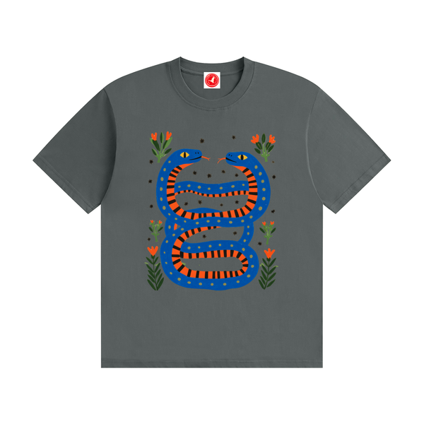 Twin Serpents Seamless Cotton T-Shirt