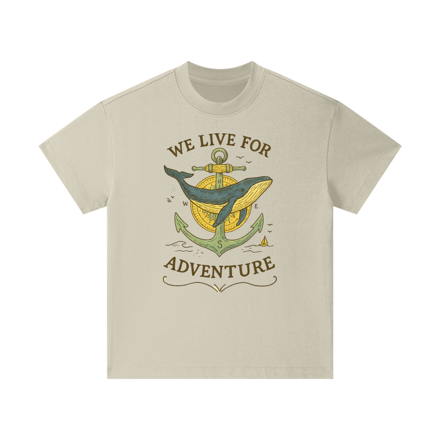 Whale adventure graphic printed on cotton kids t-shirt