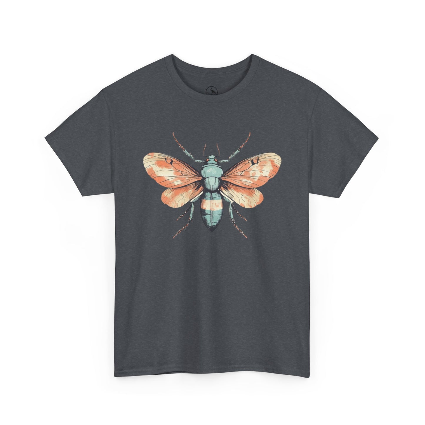 Nature-Inspired Unisex Heavy Cotton Tee with Vintage Bee Design