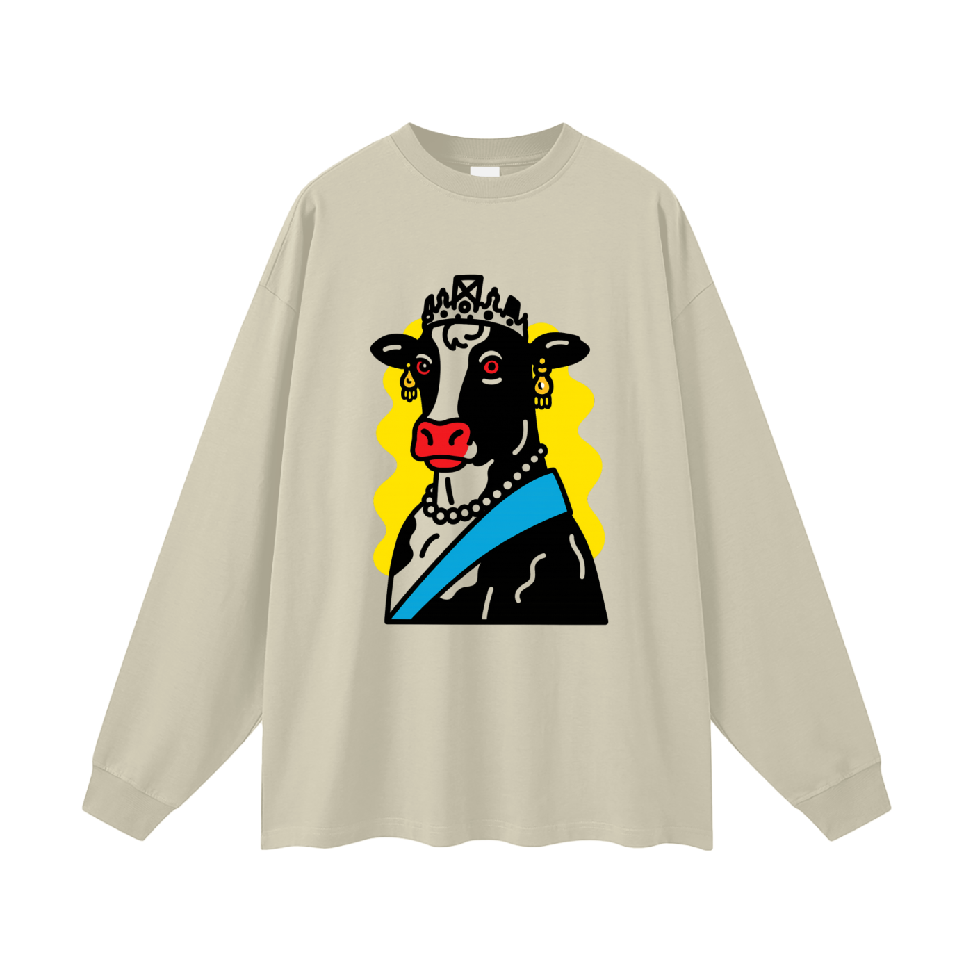 Royal Cow - Oversized Unisex Long Sleeve T-Shirt
