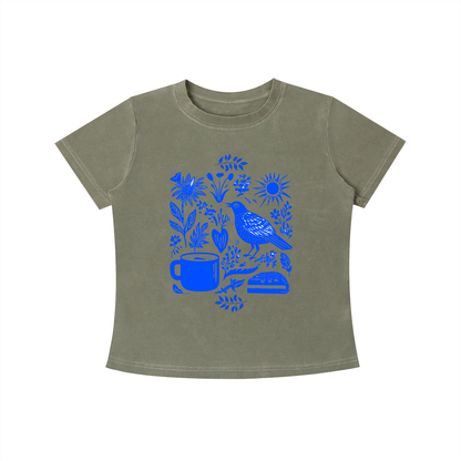 Indigo Morning Garden tee
