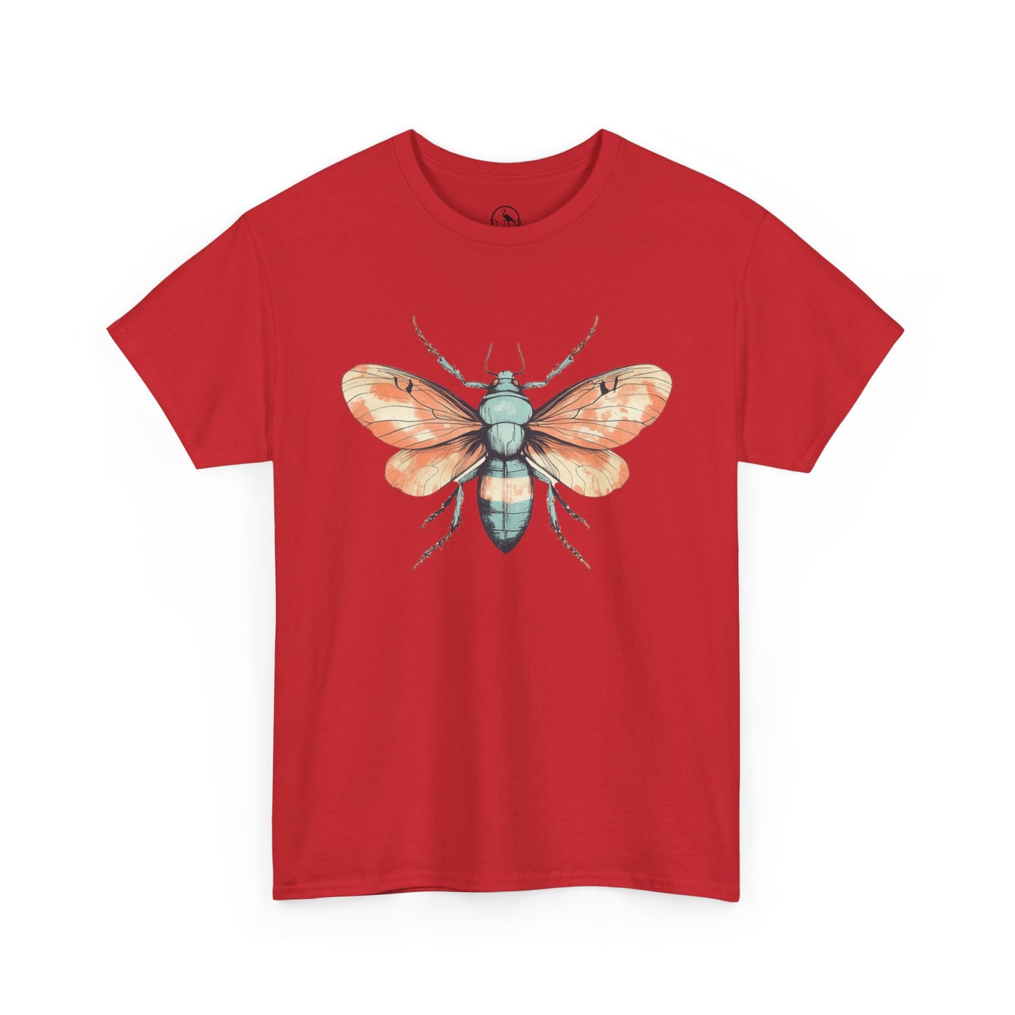 Nature-Inspired Unisex Heavy Cotton Tee with Vintage Bee Design