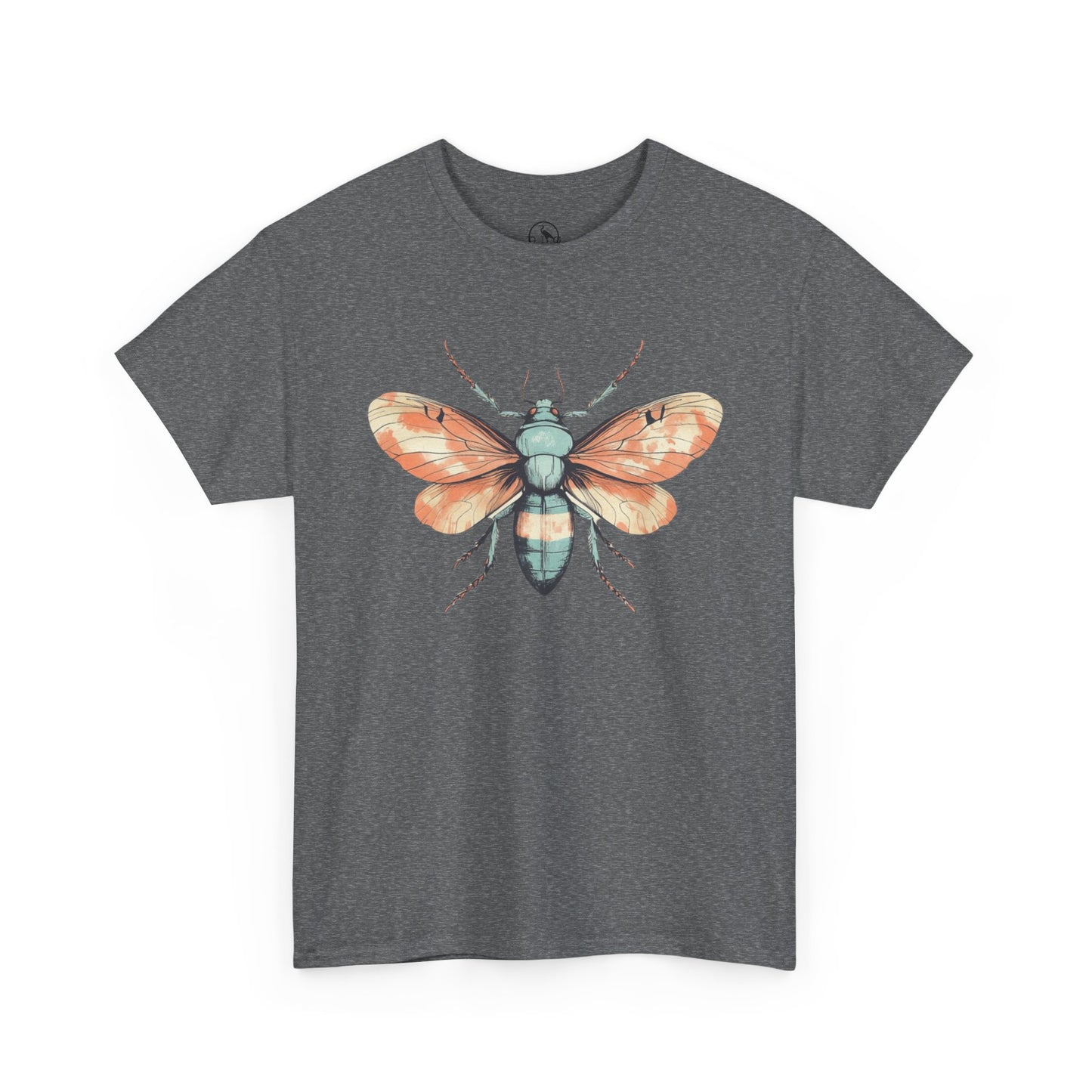 Nature-Inspired Unisex Heavy Cotton Tee with Vintage Bee Design
