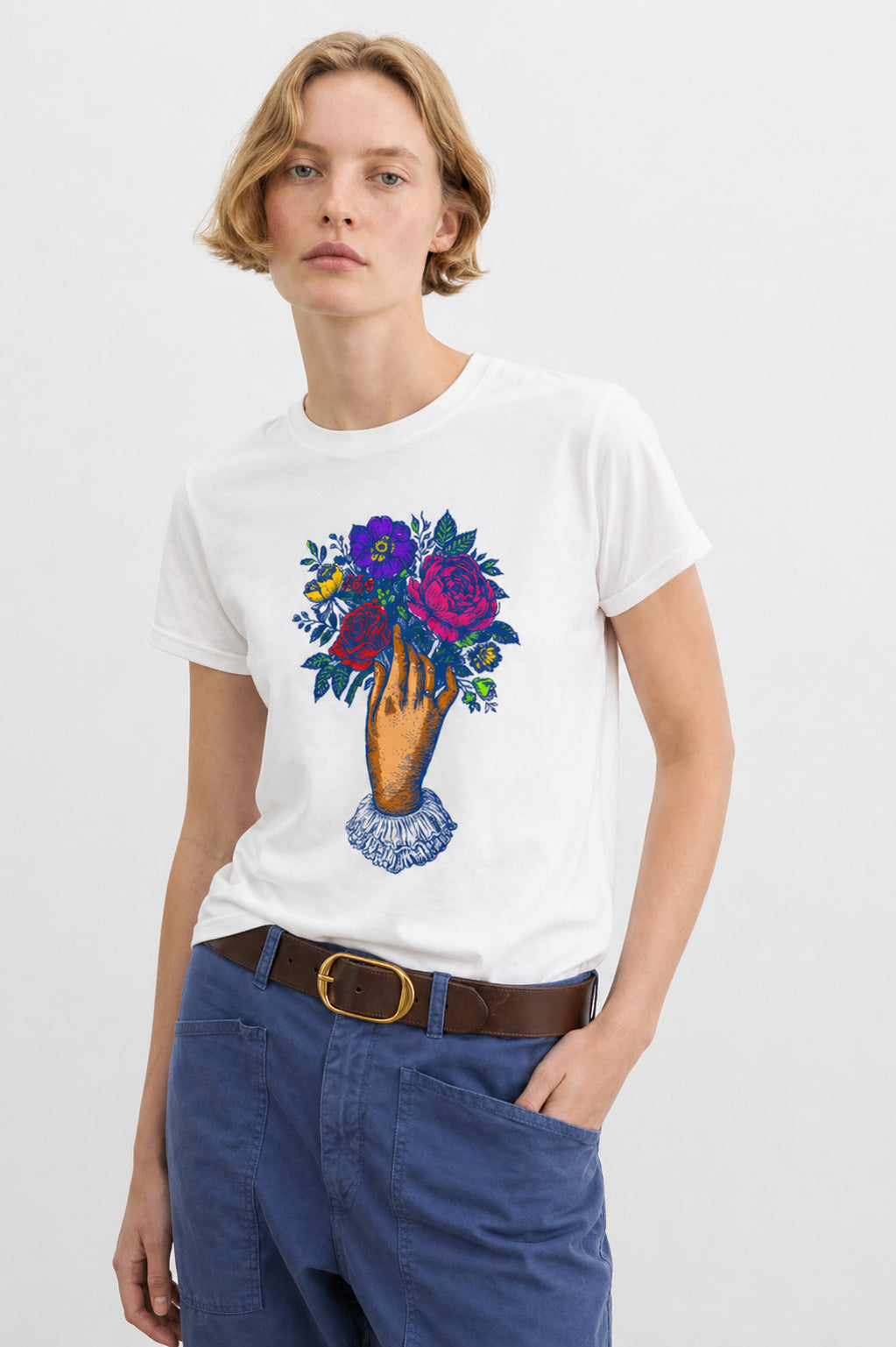 Floral Hand Graphic Slim Fit Tee