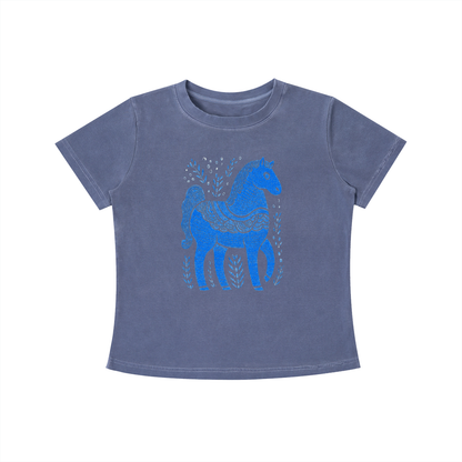Blue Folk Horse Tee