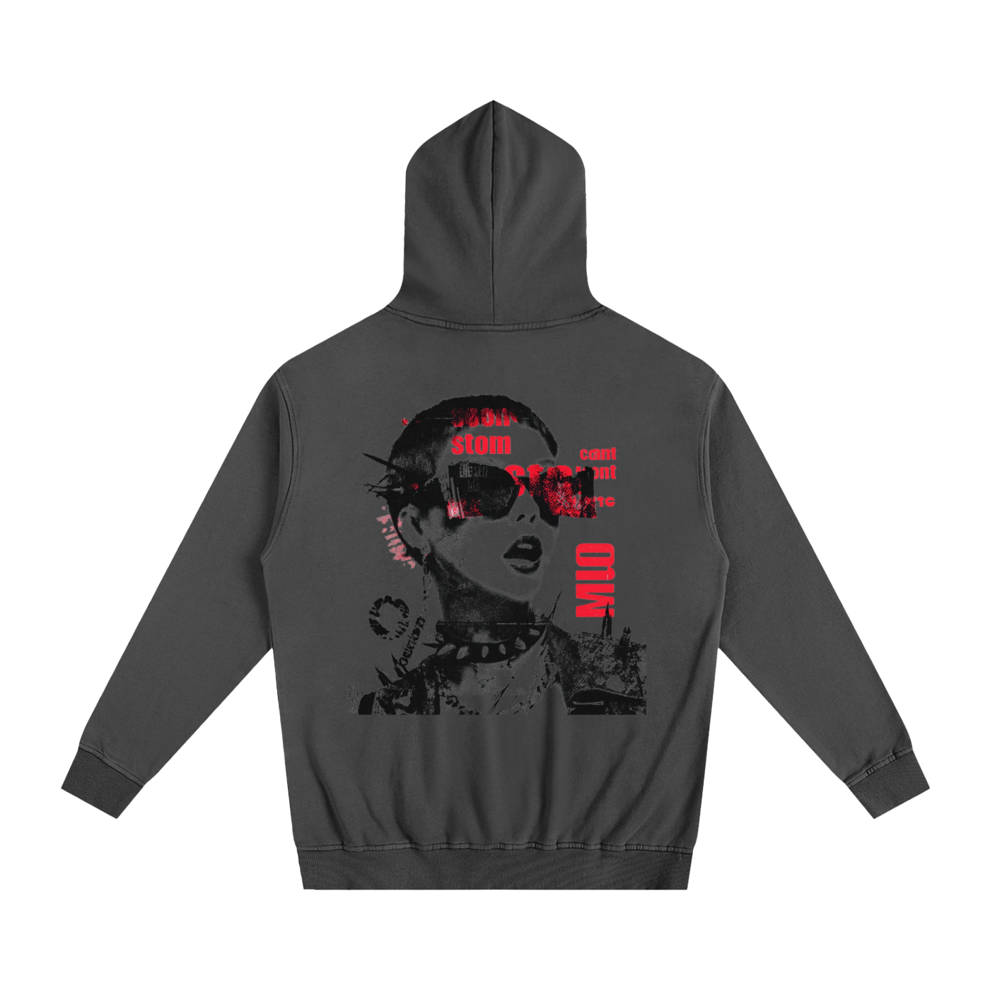 Distressed Portrait Graphic Hoodie