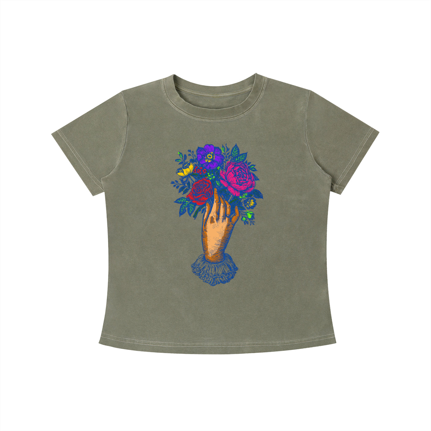 Floral Hand Graphic Slim Fit Tee
