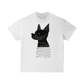 Abstract dog illustration printed on cotton kids t-shirt