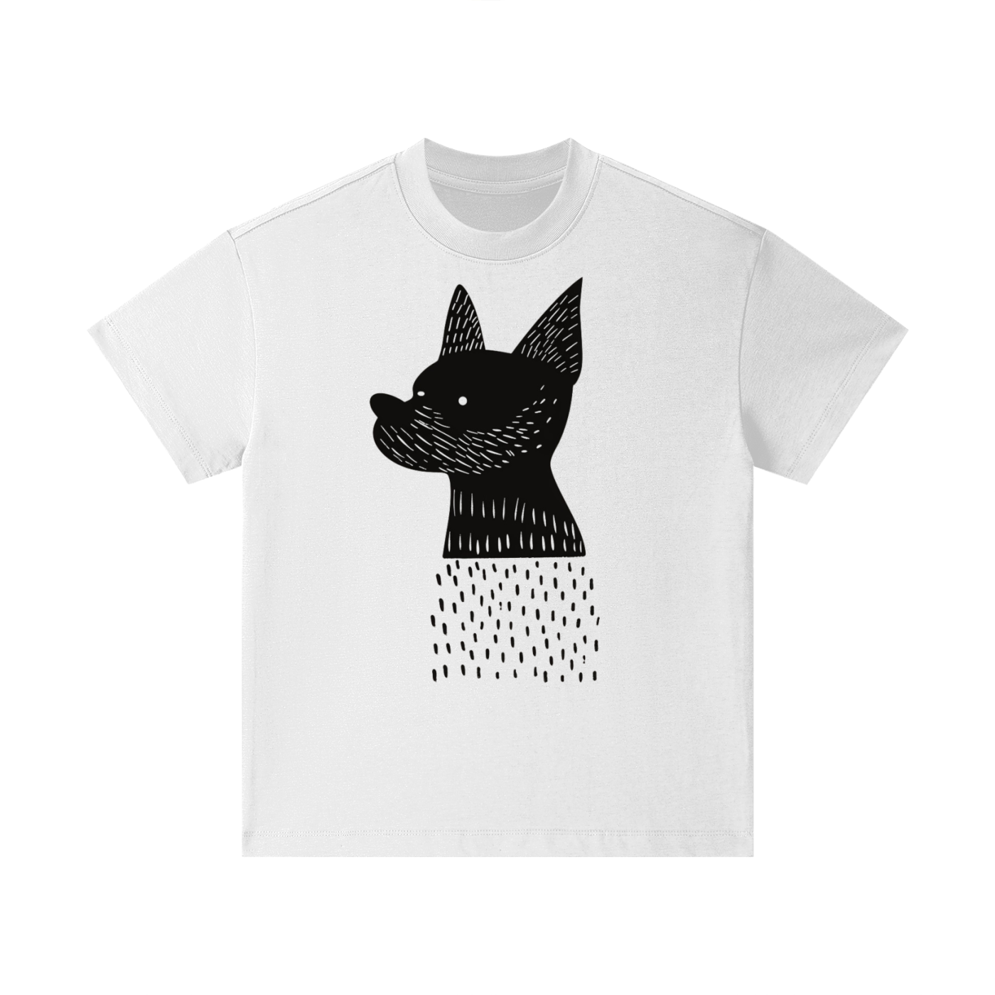 Abstract dog illustration printed on cotton kids t-shirt