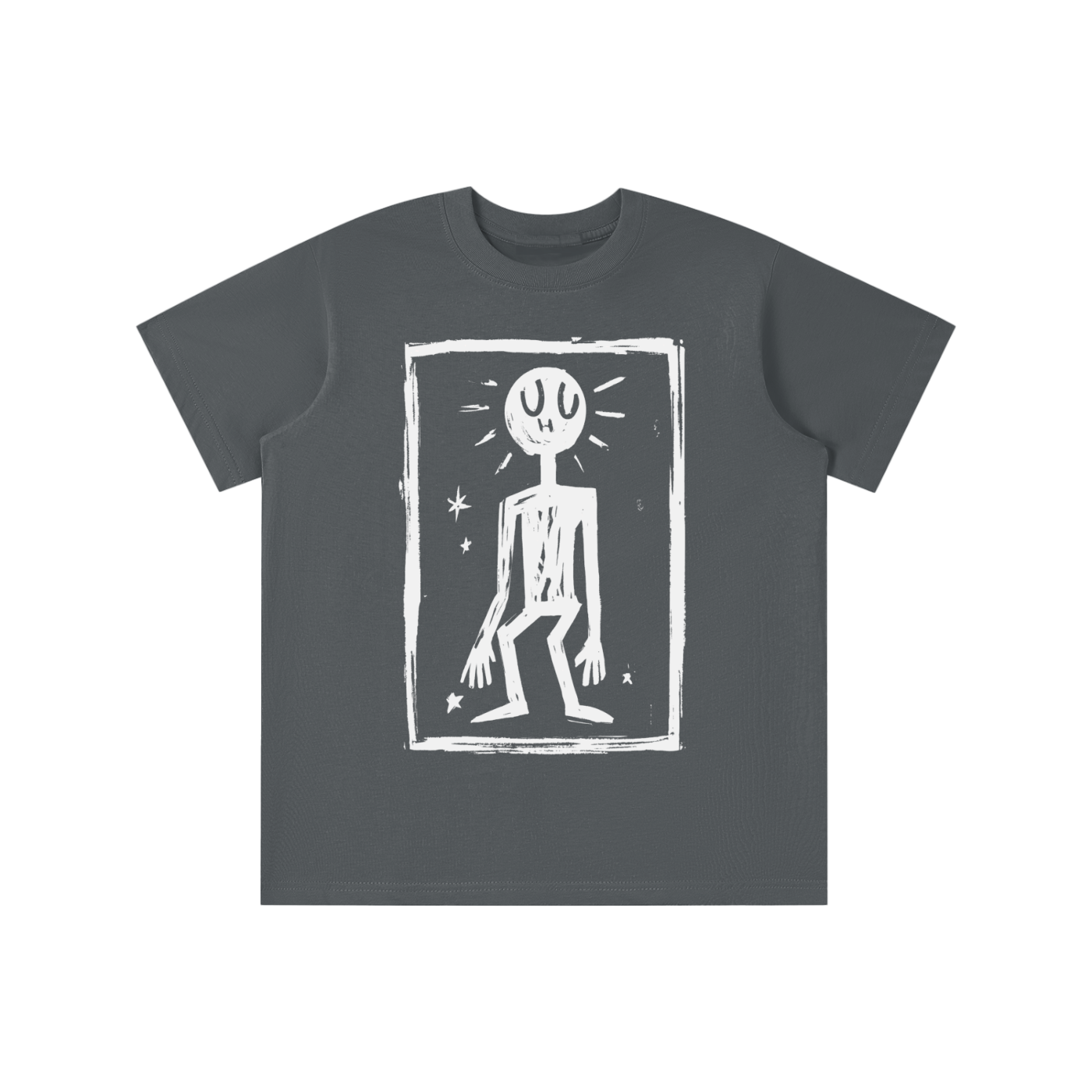 Static Figure graphic printed on loose-fit cotton t-shirt