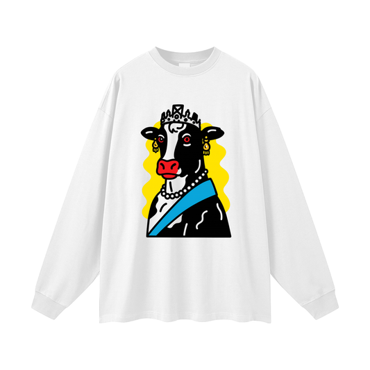 Royal Cow - Oversized Unisex Long Sleeve T-Shirt