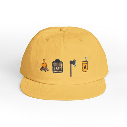 Camping Icons Surf Cap | Del Lago Greenwich Flat Brim Hat