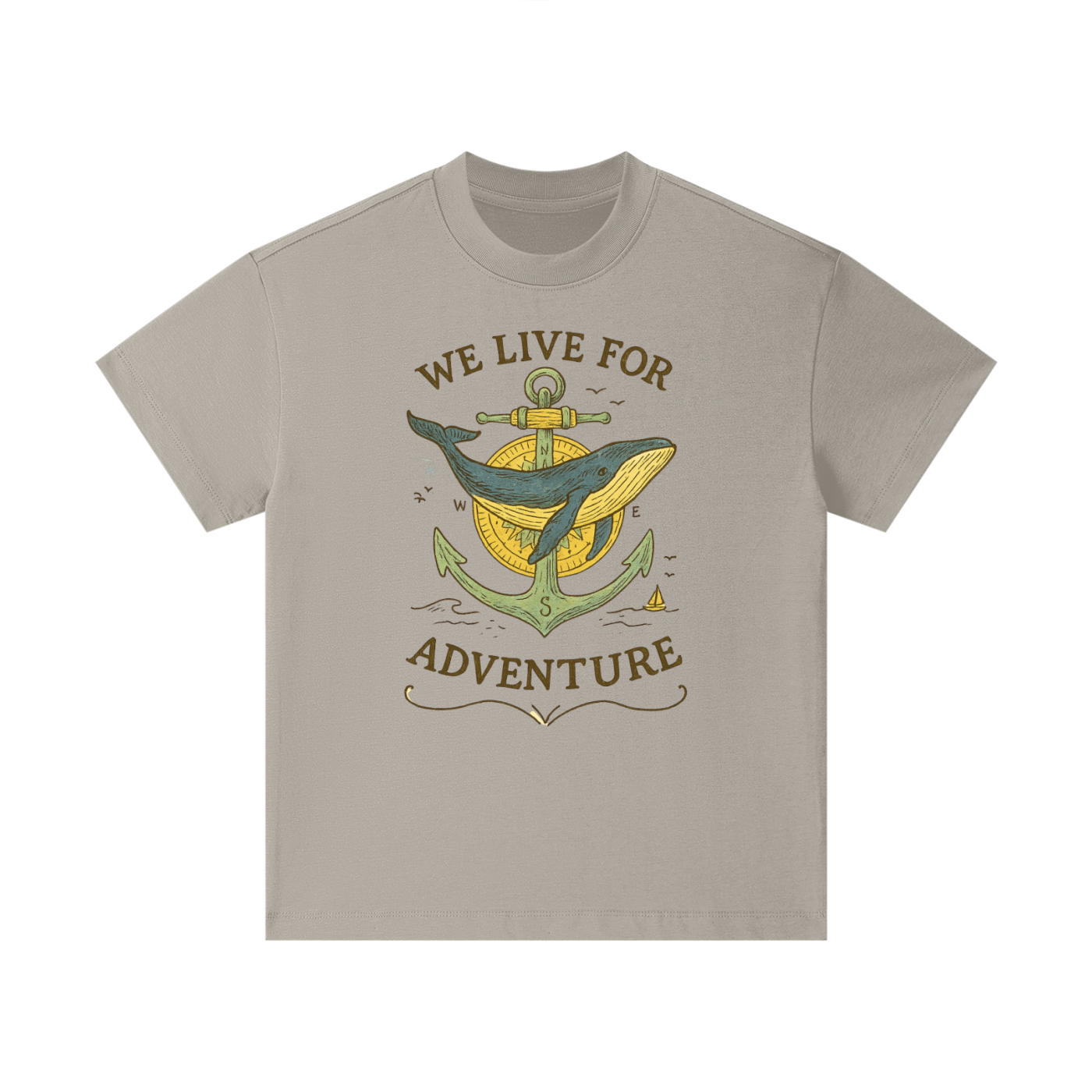 Whale adventure graphic printed on cotton kids t-shirt