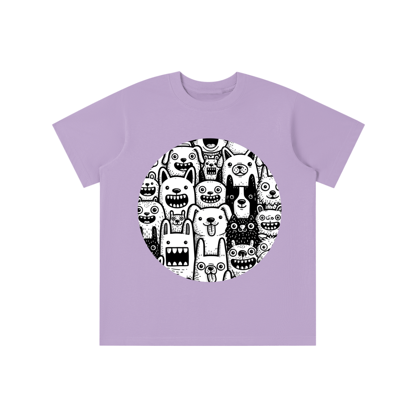 Monster Crowd graphic printed on cotton t-shirt available in multiple colors