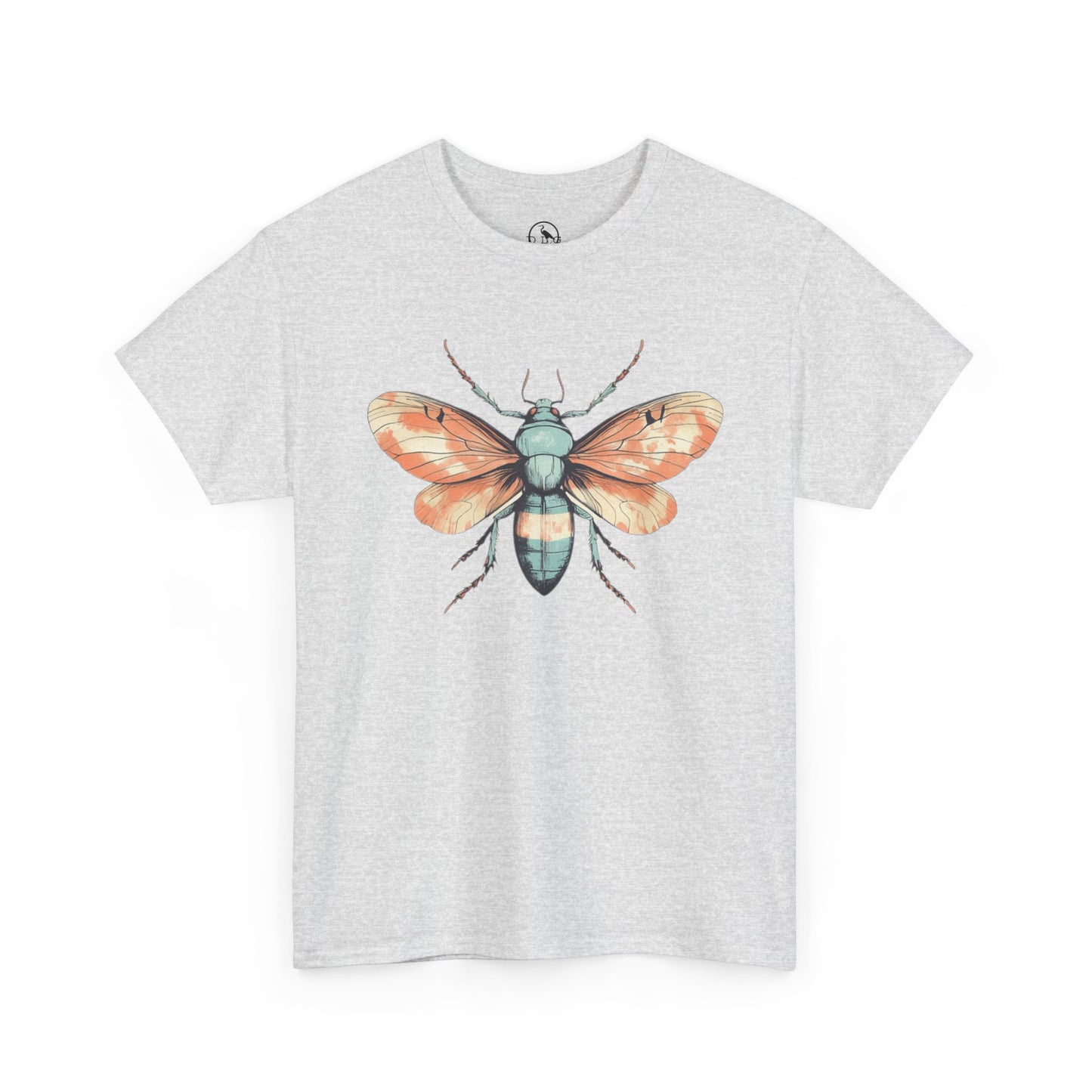 Nature-Inspired Unisex Heavy Cotton Tee with Vintage Bee Design