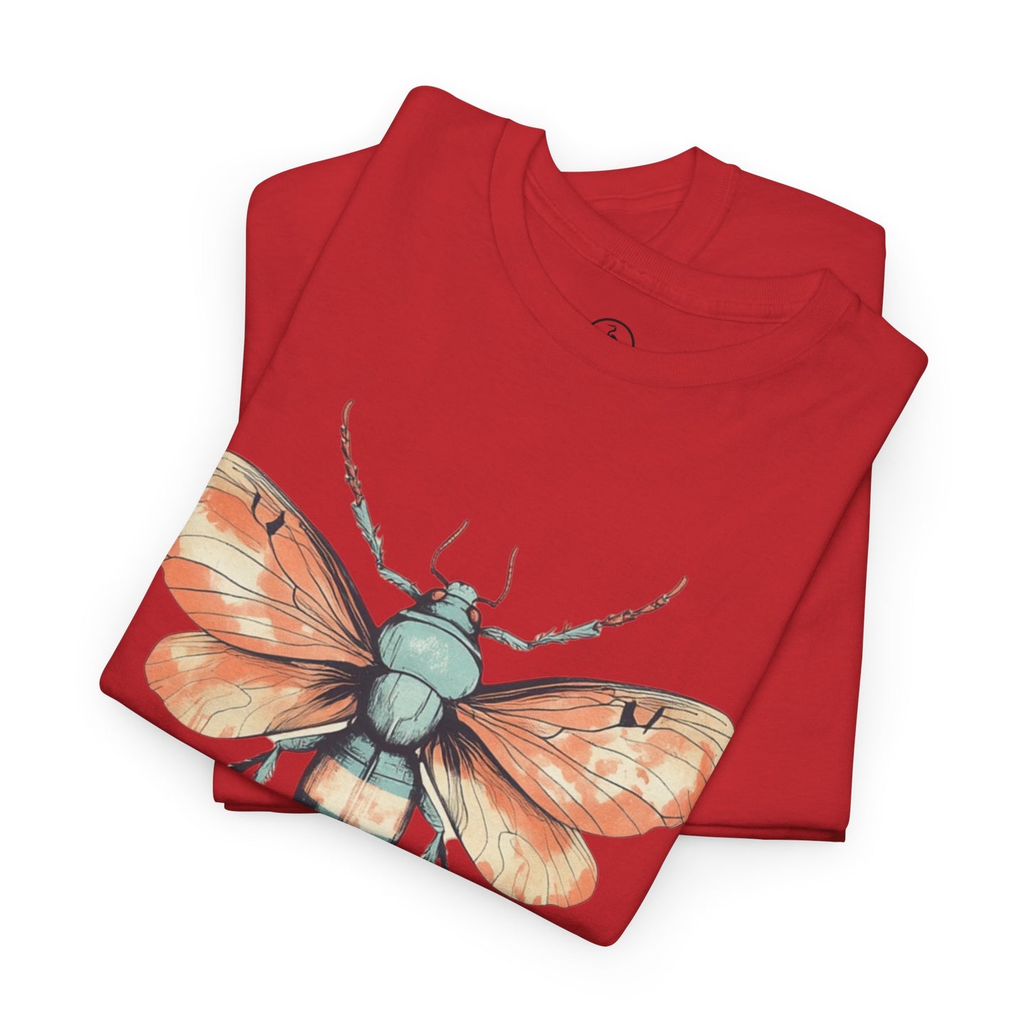 Nature-Inspired Unisex Heavy Cotton Tee with Vintage Bee Design